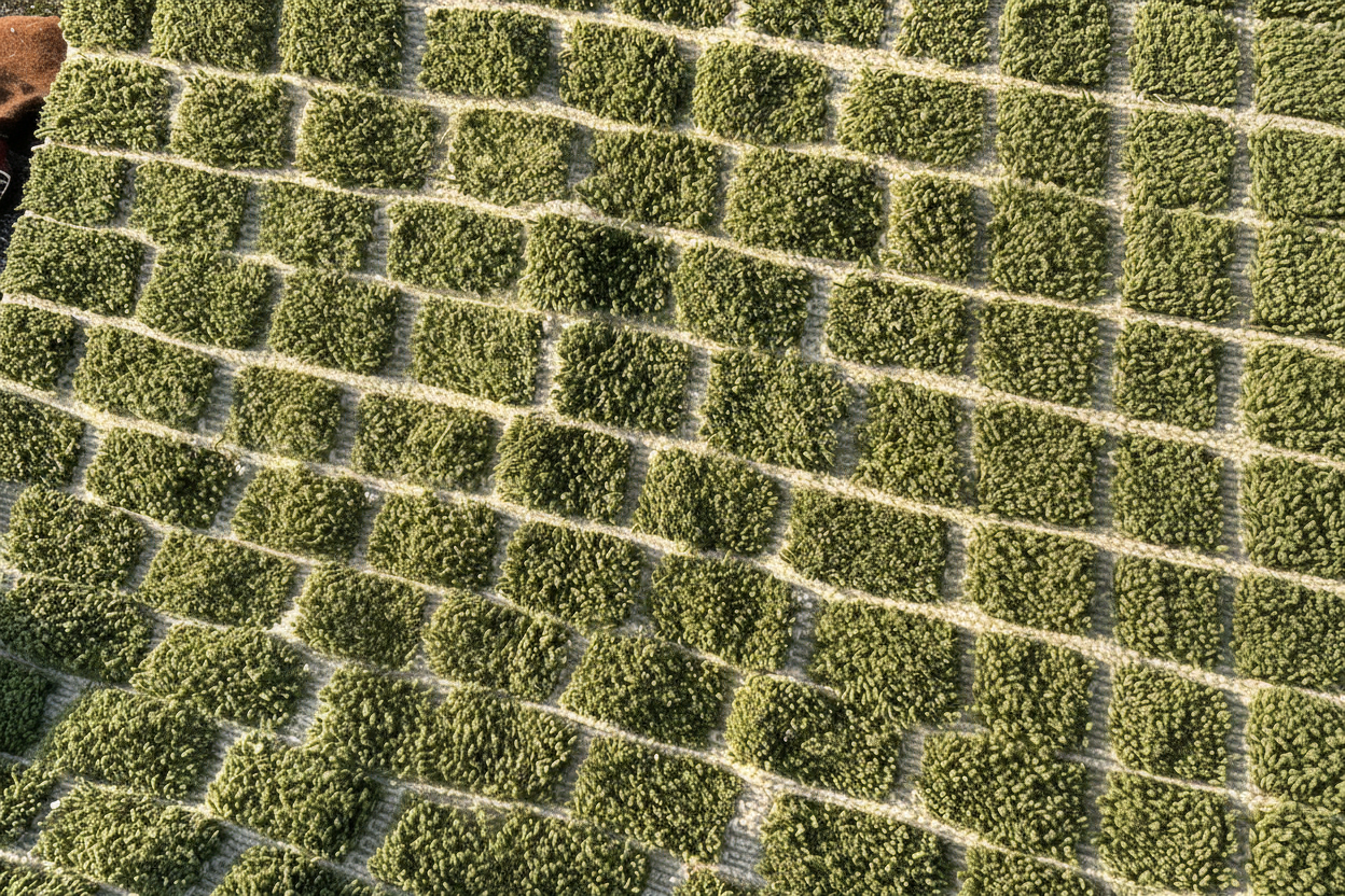 Beni Ourain Rug - Green Geometric Pattern