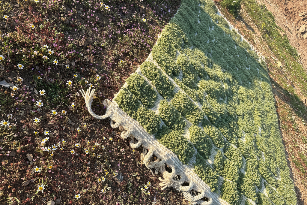 Beni Ourain Rug - Green Geometric Pattern