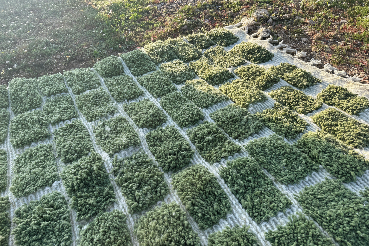 Beni Ourain Rug - Green Geometric Pattern