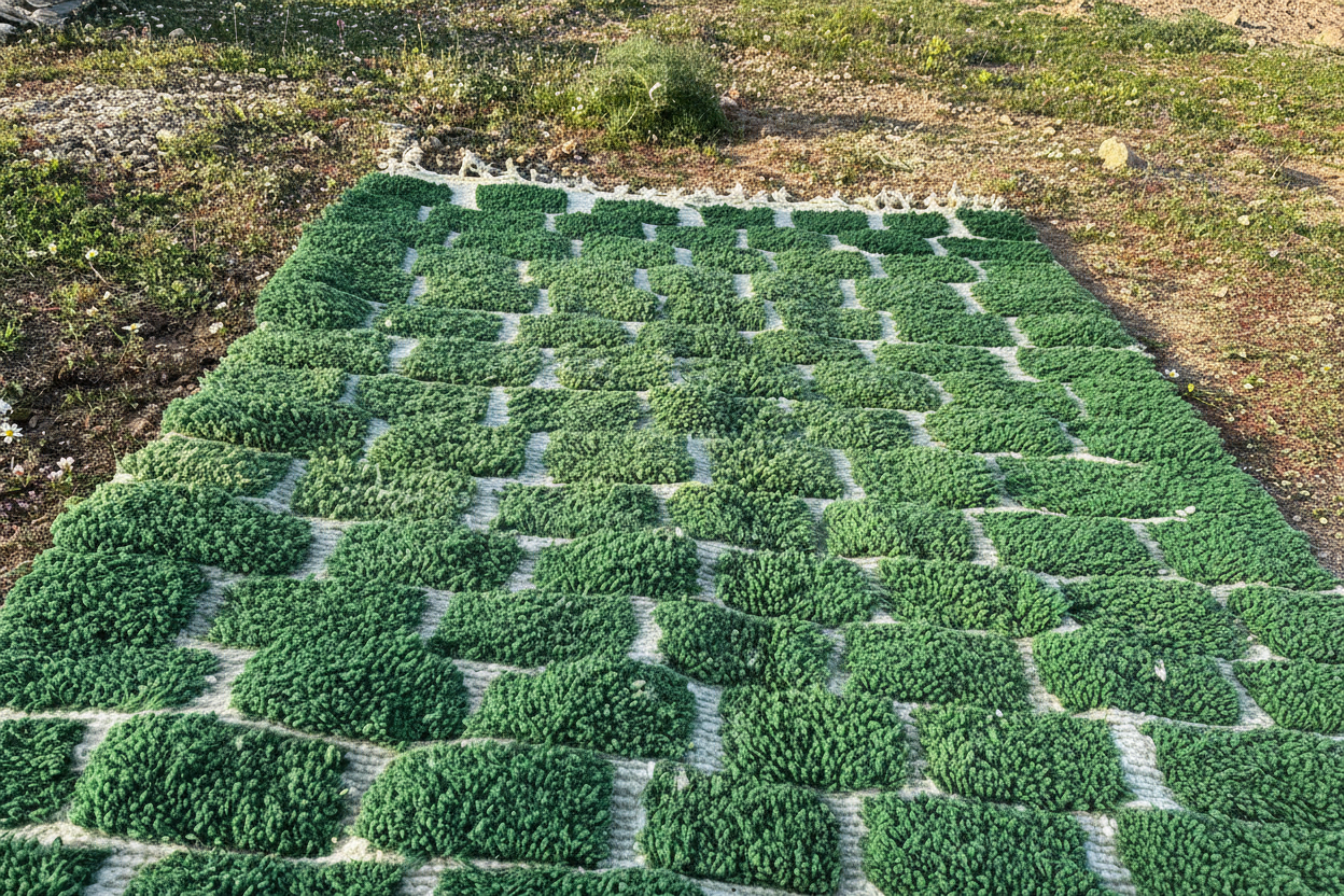 Beni Ourain Rug - Green Geometric Pattern